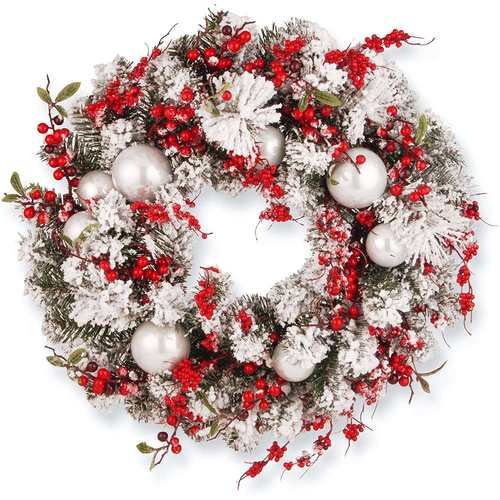 圣诞花环圣诞摆件圣诞装饰植绒雪花挂件圣诞摆件圣诞套装家居装饰