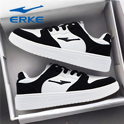 耀光鸿星尔克女鞋2025秋冬季新款轻便软底厚底学生休闲运动板鞋