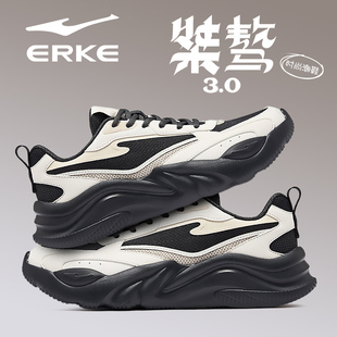 桀骜3鸿星尔克运动女鞋2026新款春秋季网面透气休闲鞋老爹鞋子