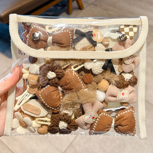 儿童可爱毛绒发夹前额刘海夹侧边碎发发卡女童宝宝bb夹子头饰发卡