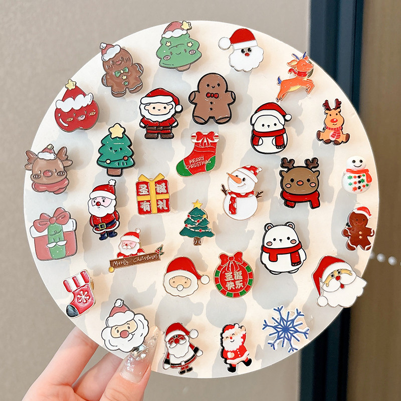 2025新款圣诞节胸针女可爱圣诞老人礼物胸章别针装饰创意衣服配饰