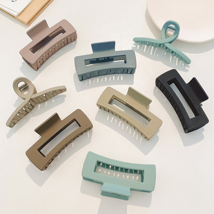 盘发马尾抓夹女夏洗澡后脑勺鲨鱼夹磨砂夹子头饰亚克力发夹大发卡