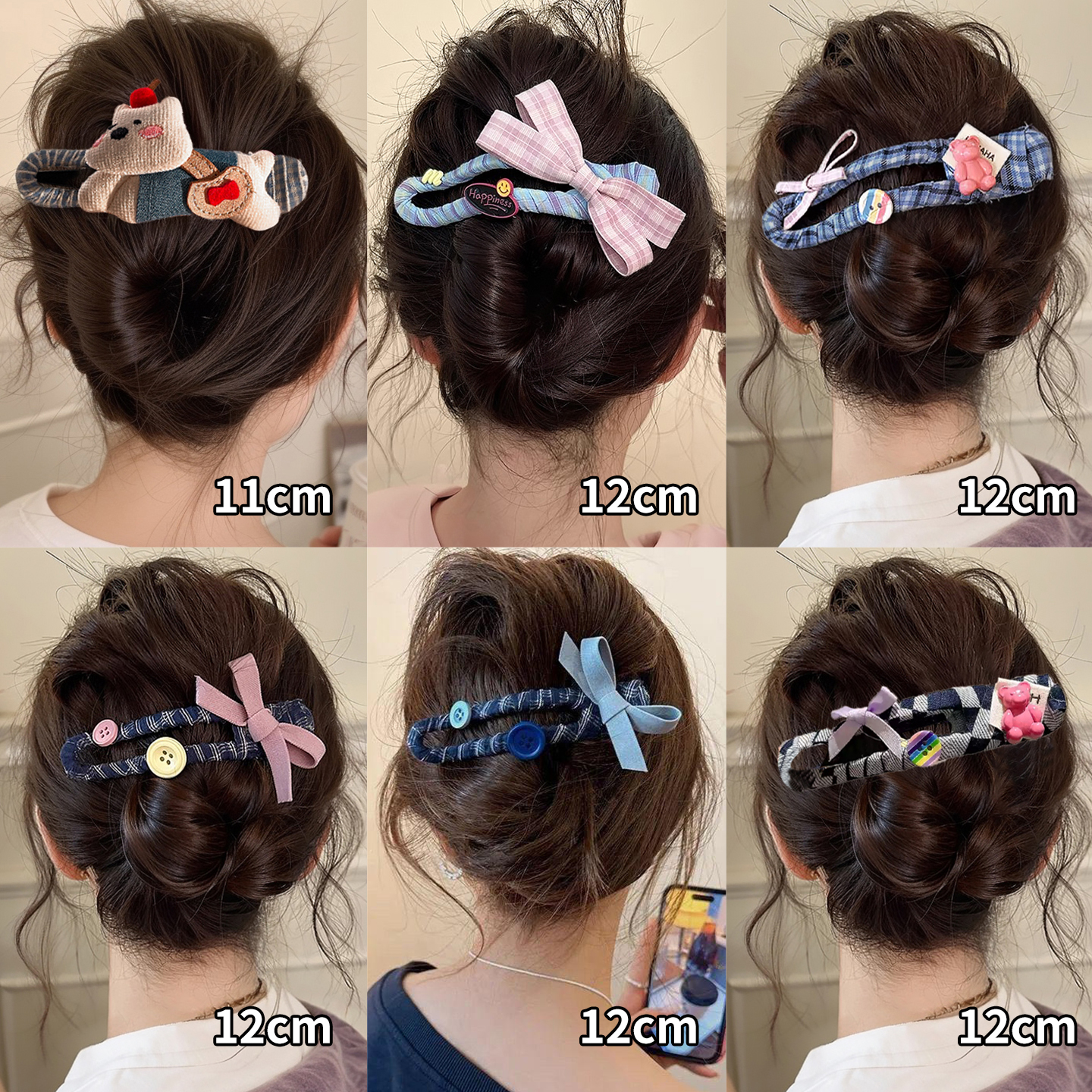撞色蝴蝶结鸭嘴夹发夹女2025新款高级感一字夹后脑勺抓夹发卡头饰