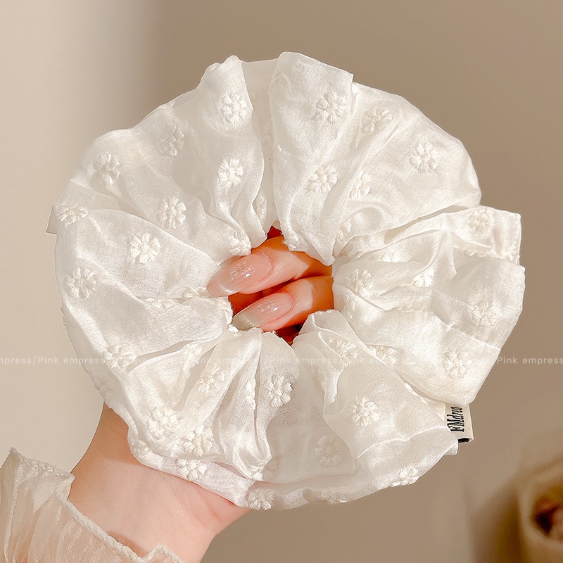 奶白色印花大肠发圈2025新款