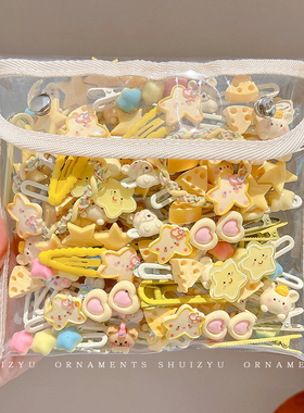 黄色女儿童发夹2026年新款头饰夏季气质发卡宝宝碎发固定鸭嘴卡子