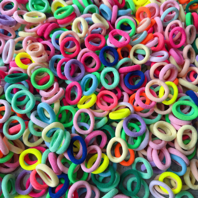 多巴胺彩色拇指发圈儿童扎头发不伤发皮筋女童高马尾发绳头饰头绳