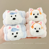 洗脸手腕带防水神器防湿袖 口吸水洗漱儿童洗面毛绒可爱女发圈护腕