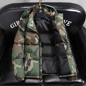 冬季 迷彩加厚带帽宽松棉袄男装 潮牌保暖痞帅大棉外套 棉服男款 大码