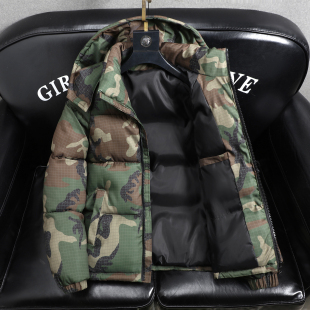 大码棉服男款迷彩加厚带帽宽松棉袄男装冬季潮牌保暖痞帅大棉外套