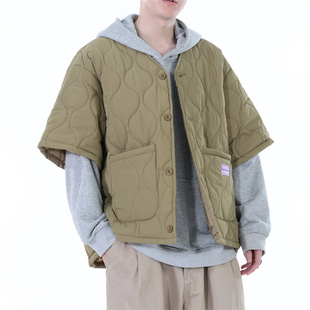 冬季2025新款大码中袖棉服棉袄男款加厚保暖潮流学生短款半袖棉衣