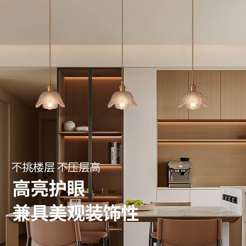 卧室复古风小吊灯床头餐厅玄关美式法式民宿日式风简约玻璃吊线灯