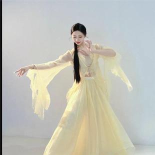 古典舞仙气飘逸纱衣喇叭袖身韵服古风外披大摆裙裤演出服舞蹈纱衣