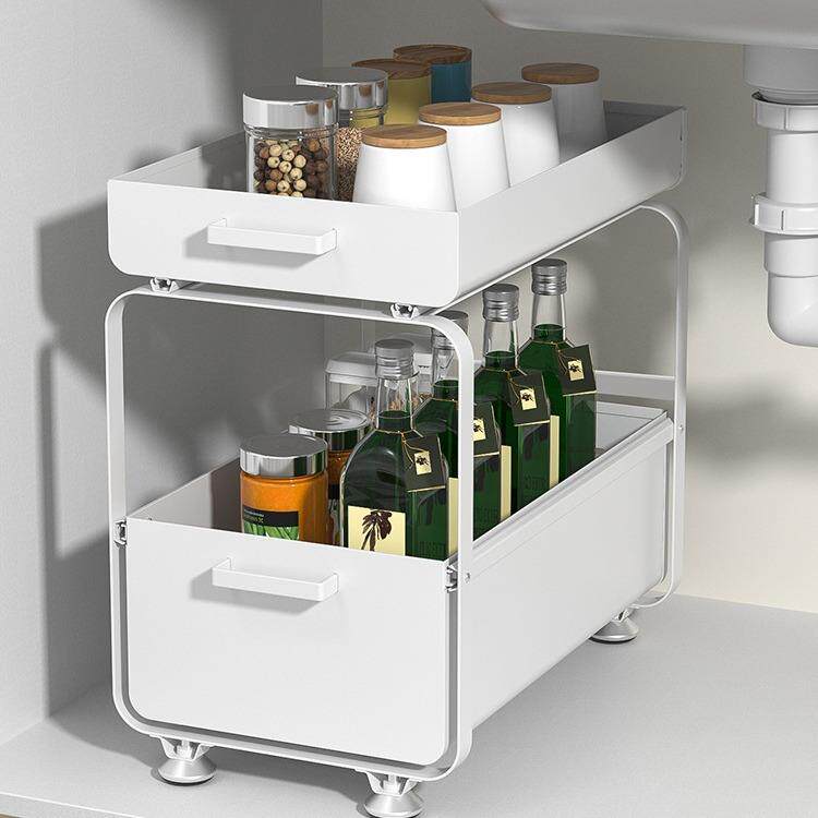 厨房调料架橱柜内置物架可抽拉式调味架下水槽抽屉分层储物收纳架