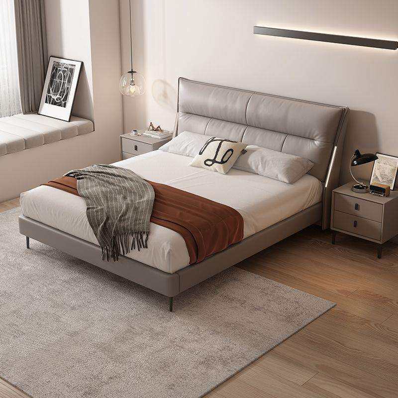 欧亚皇巢新款床头灯轻奢现代真皮床双人1.8x2米齐边小户型主卧床