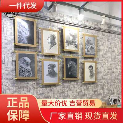 V45O8k美术作品展示框 卡纸相框裱4开A4简易画框学生绘画装裱纸框