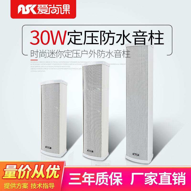 爱尚课E-30户外室外防水音响定压壁挂音柱公共广播喇叭音箱30W