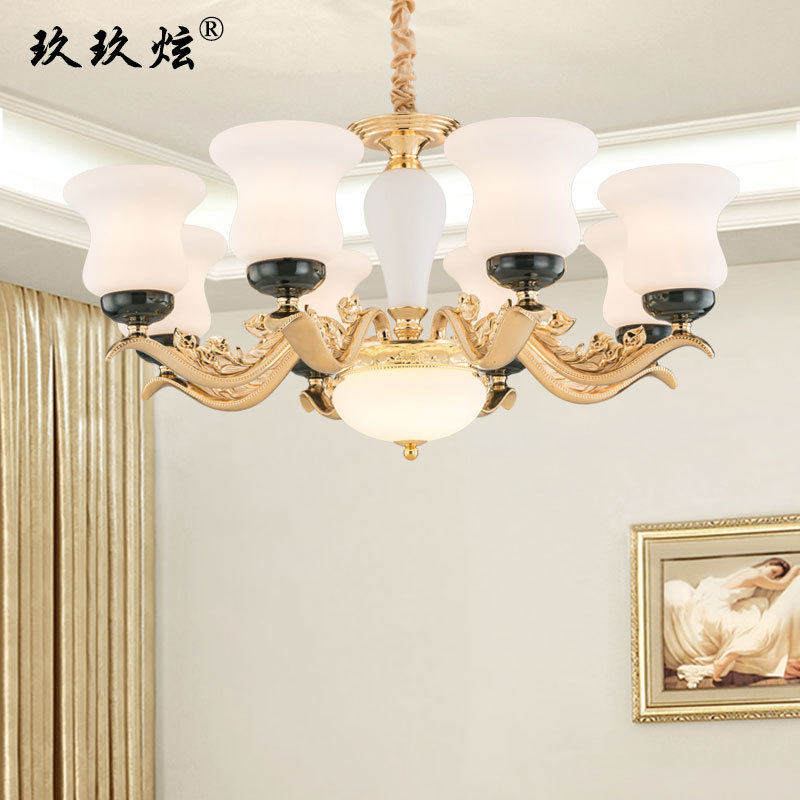 欧式客厅灯吊灯现代简约客厅灯具大气家用饭厅餐厅锌合金2019新款