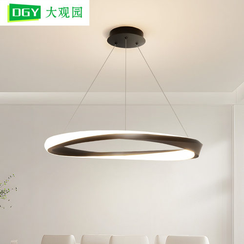 客厅吊灯意式极简客厅灯现代简约圆环餐厅灯护眼卧室中山灯具055L