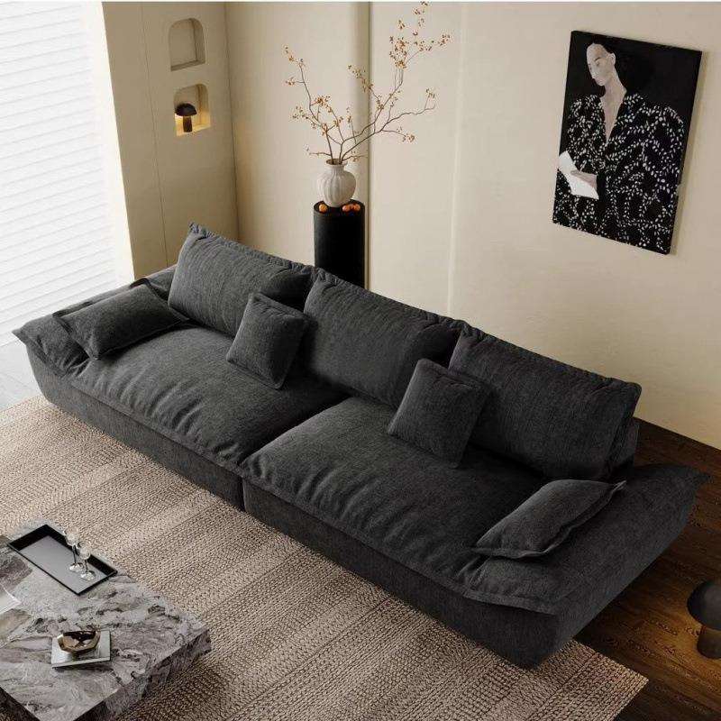 意式极简帆船直排沙发小型出租屋客厅卧室家用雪尼尔棉麻布艺可躺