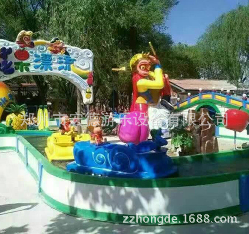 大型陆地游乐设备花果山漂流新型戏水冲浪流乐设备果果山漂流船