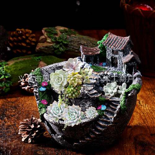 花盆微景观摆件 庭院绿植 DIY 装饰 创意盆栽造景工艺品货源