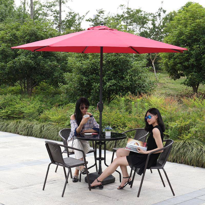 户外桌椅组合露天休闲带伞院子桌椅藤椅庭院套装阳台铁艺三五件套