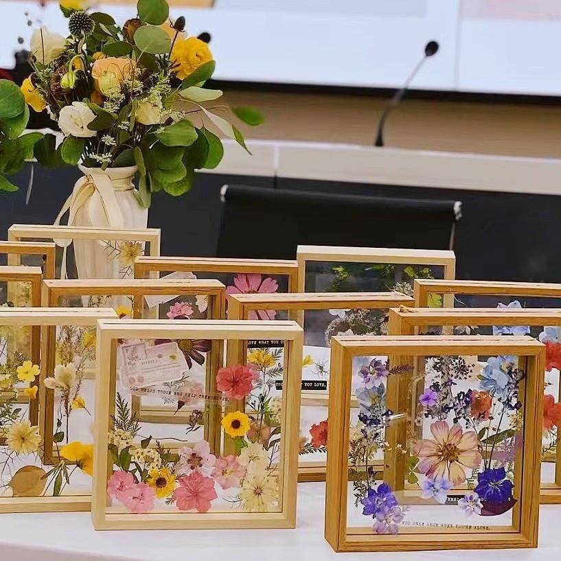 树叶标本压花相框立体创意双面透明亚克力手工Diy木质画框摆台