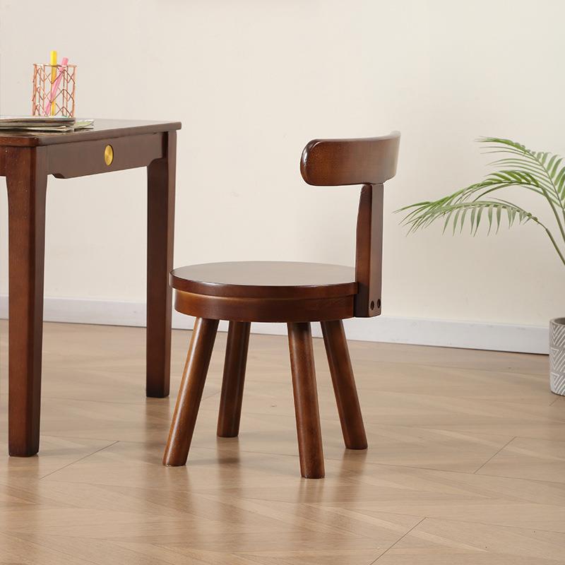 实木小圆凳可旋转靠背小椅子简约茶几矮凳靠背椅儿童凳家用小凳子