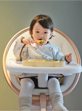 JulyMoly宝宝罩衣婴儿全身防水儿童反穿衣春夏季轻薄透气吃饭围兜