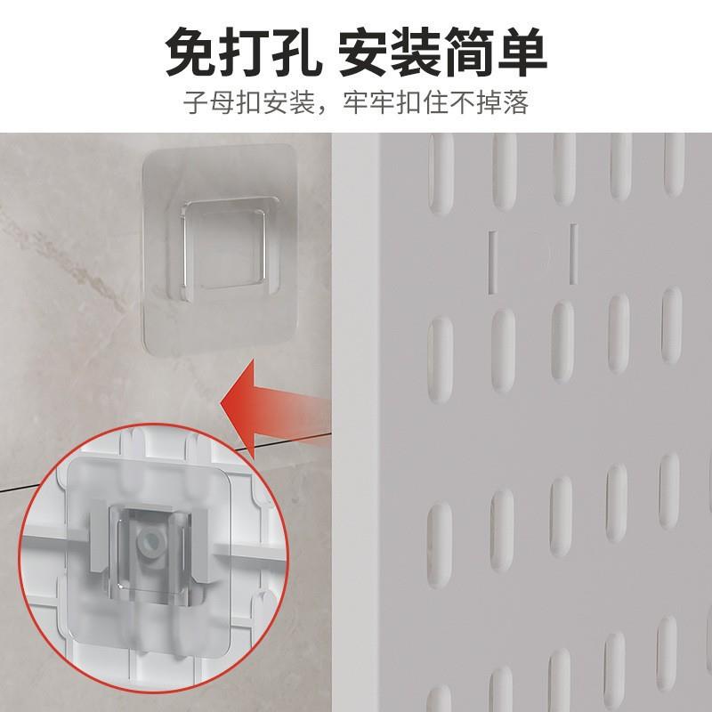 风简约家用收纳洞洞板书房书桌收纳上墙文具耳机键盘挂钩挂架图片