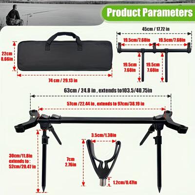YOTO欧式库钓支架欧鲤钓支架头组合铝合金海竿杆架支架Rod Holder