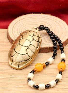 爆款黄铜富甲天下转转实心手把件富甲一方招财转转装饰摆件龟壳