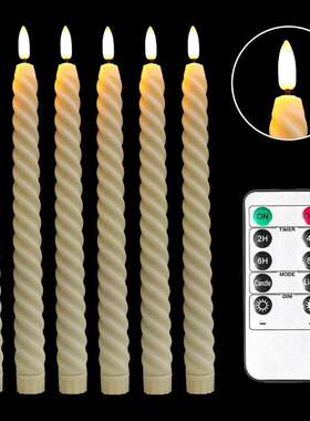 跨境遥控led长杆电子蜡烛灯 婚庆杆蜡万圣节装饰灯塑料螺旋子弹头