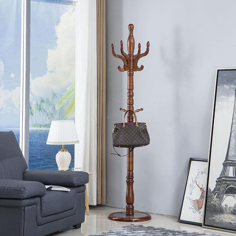 实木衣帽架落地挂衣架欧式卧室衣服架子创意时尚客厅单杆式衣帽架