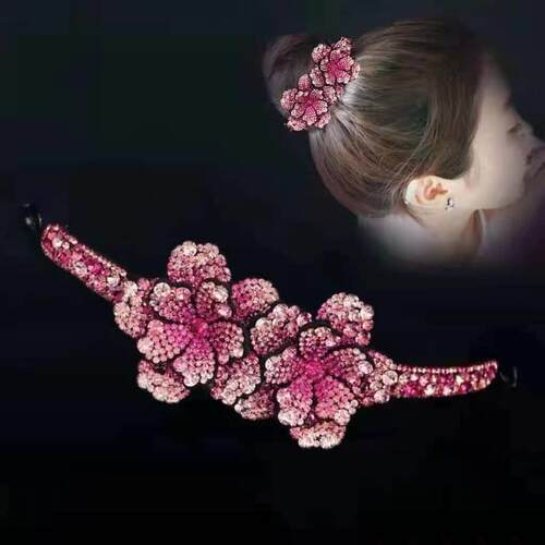 新款丸子头水钻双层花花苞发圈马尾扣成人盘发丸子扣龄神器发饰