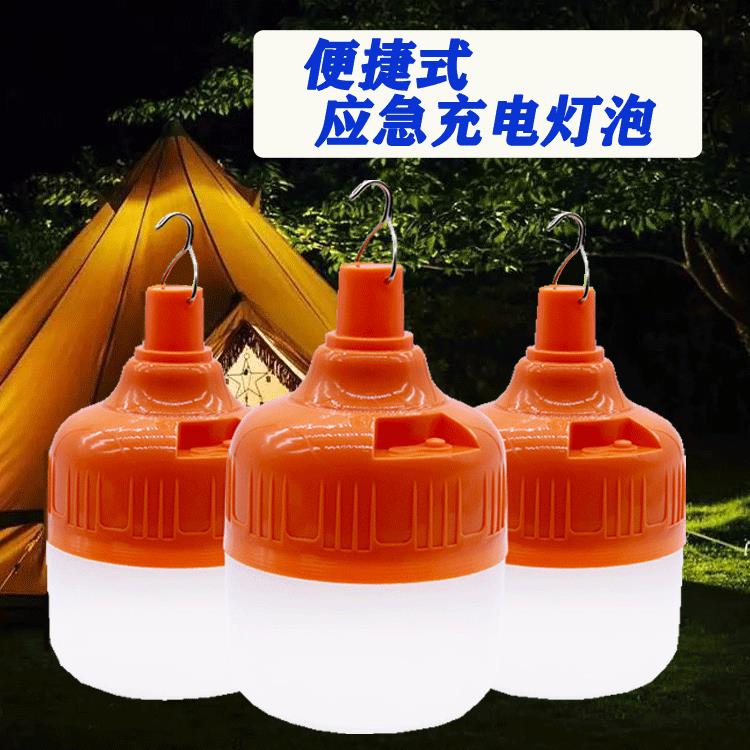 LED应急灯泡夜市后备箱摆摊灯 户外露营移动充电灯 充电灯泡