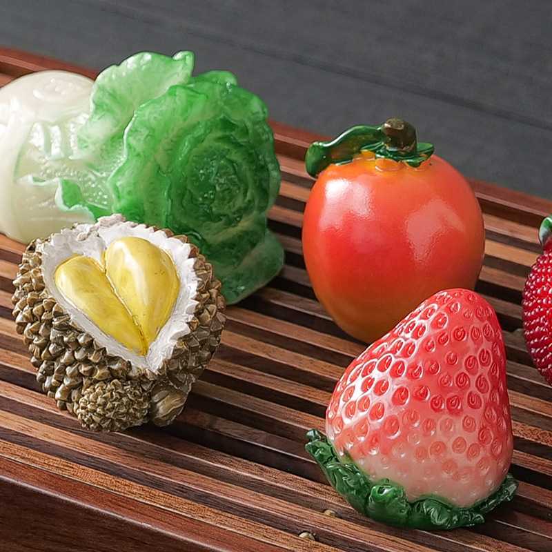 变色水果茶宠摆件可养茶桌茶盘荔枝茶玩茶具配件茶道茶台泡茶