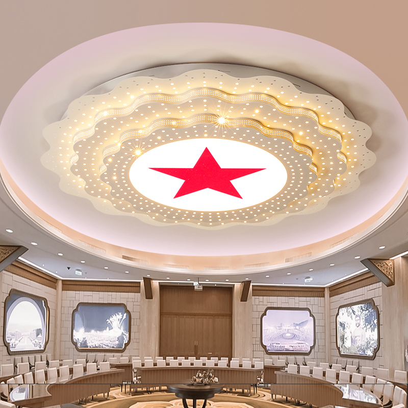 2024新款圆形大灯LED吸顶灯大会堂J灯办公会议室灯大尺吸顶灯