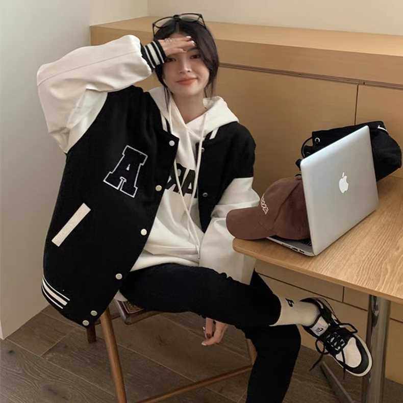 胖妹妹春秋装2024新款宽松大码薄款棒球服外套女200斤秋冬季上衣