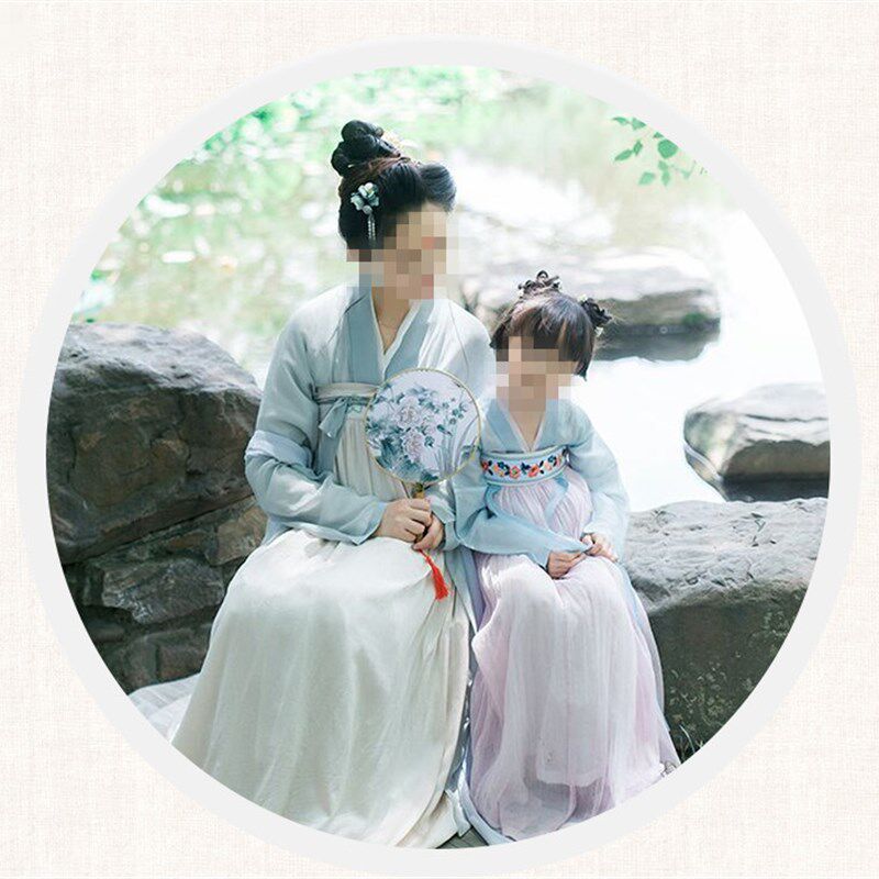 亲子装汉服母子男童母女装改良日常复古中国风摄影楼女装童装古装