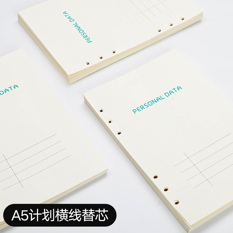 A5活页纸可拆卸h活页内芯6孔办公活页内芯100g活页本内芯带12月计