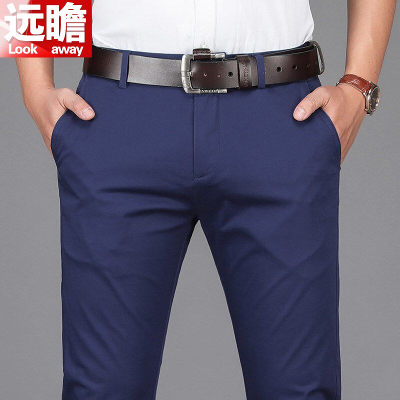 春季男款裤子男士休闲长裤男春秋款中年男装商务宽松大码直筒男裤
