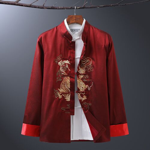 唐装男中老年爸爸婚礼服老人生日过寿衣服爷爷奶奶中国风春秋外套