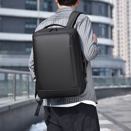 双肩包男士商务通勤背包可扩容旅行包笔记本电脑包学生大容量书包