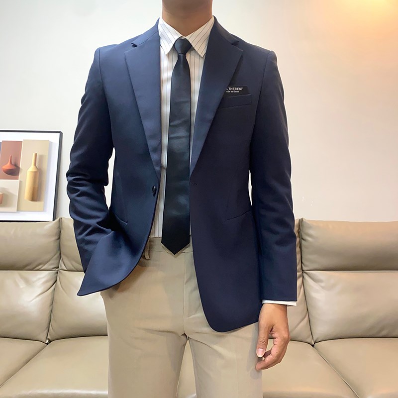 秋冬新款英伦时尚小西服外套男修身韩版青年休闲帅气潮流西装上衣