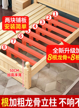 简易实木床现代简约1.5m经济型家用家具双人大床主卧1Y米2单人床
