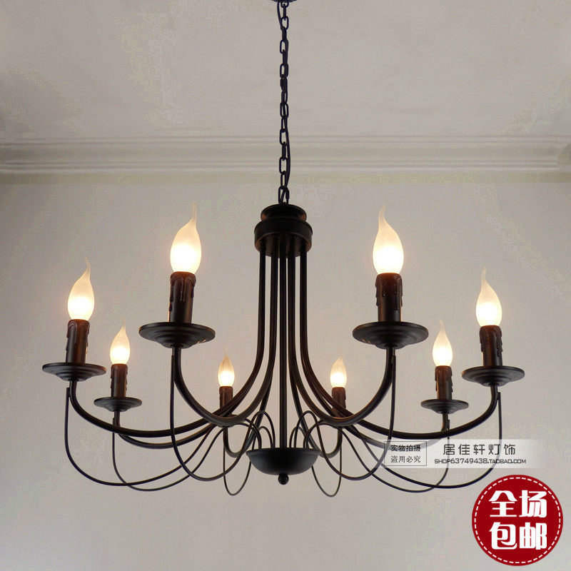 美式田园客厅灯餐厅名宿铁艺吊灯卧室书房吊灯,家装灯饰光源,客厅吊灯,淘宝优惠券,粉丝福利购,淘宝优惠卷