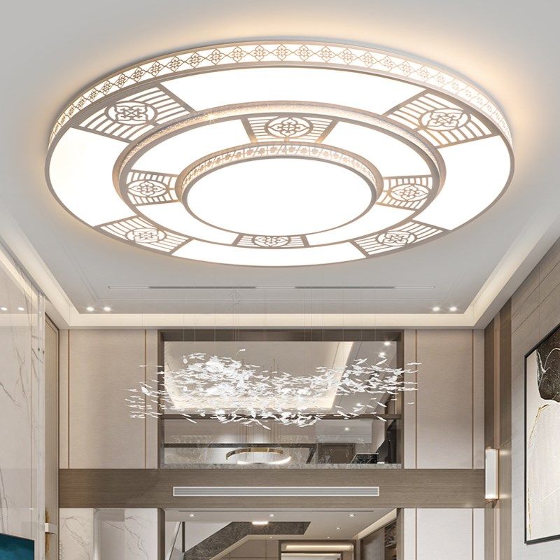 LED客厅大灯新款主灯简约现代大气圆形白框灯具1.5米大尺寸吸顶灯,家装灯饰光源,客厅吸顶灯,淘宝优惠券,粉丝福利购,淘宝优惠卷