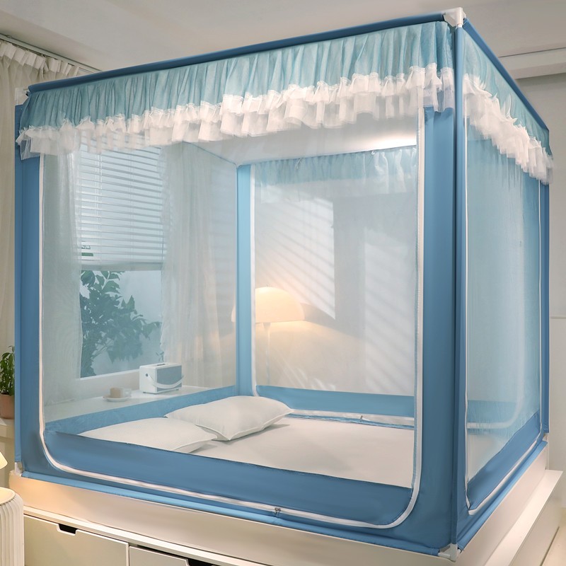 蚊帐家用2024新款高级蒙古包免安装纹账加密加厚支架防摔儿童卧室