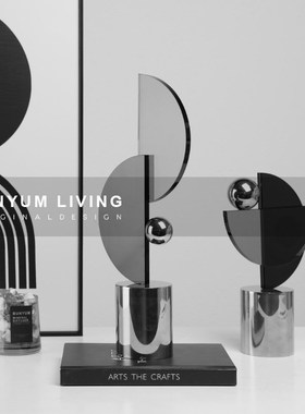 简约现代轻奢水晶雕塑摆件样板间书房家居玄关售楼处装饰品摆设